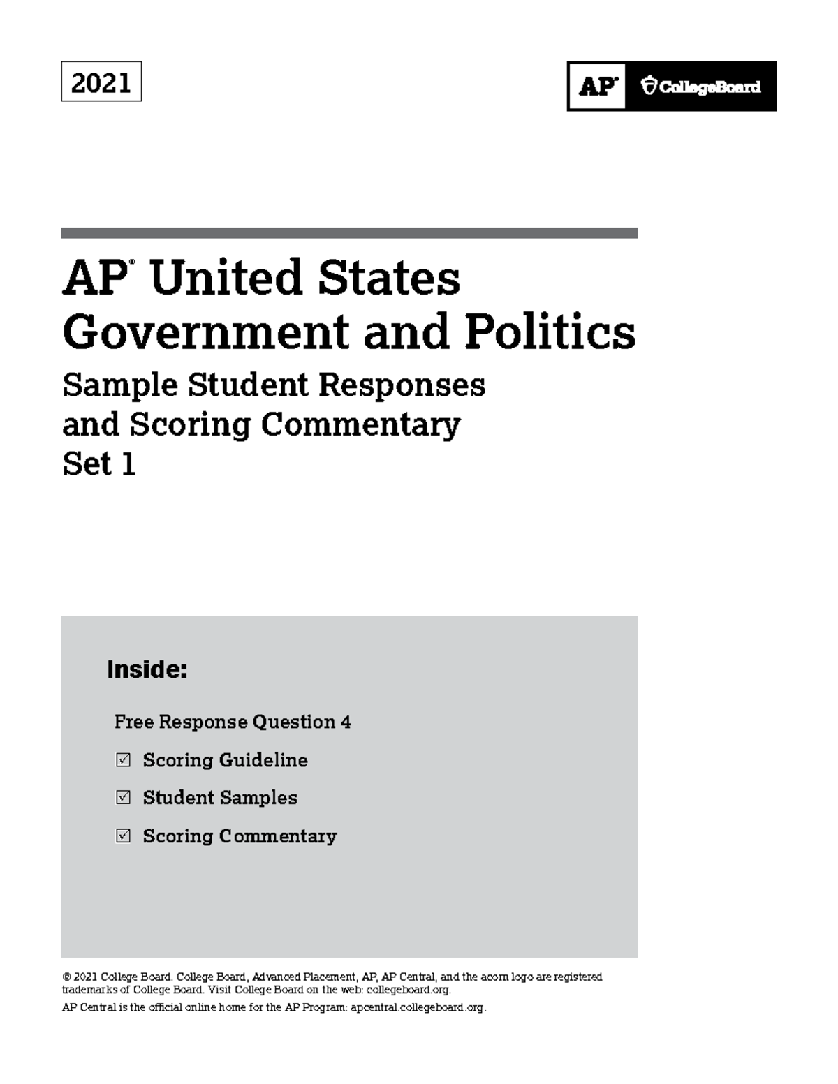 Ap Gov Practice Questions 2021 AP United States Government And 