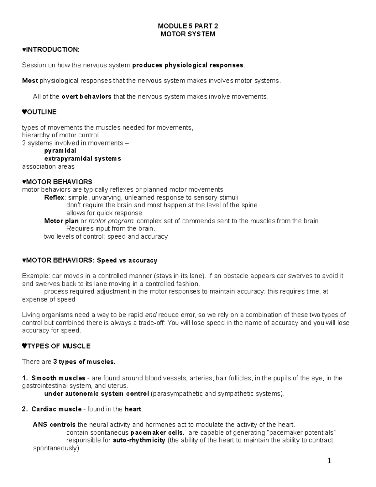 Motor System pt.2 - MODULE 5 PART 2 MOTOR SYSTEM ♥INTRODUCTION: Session ...
