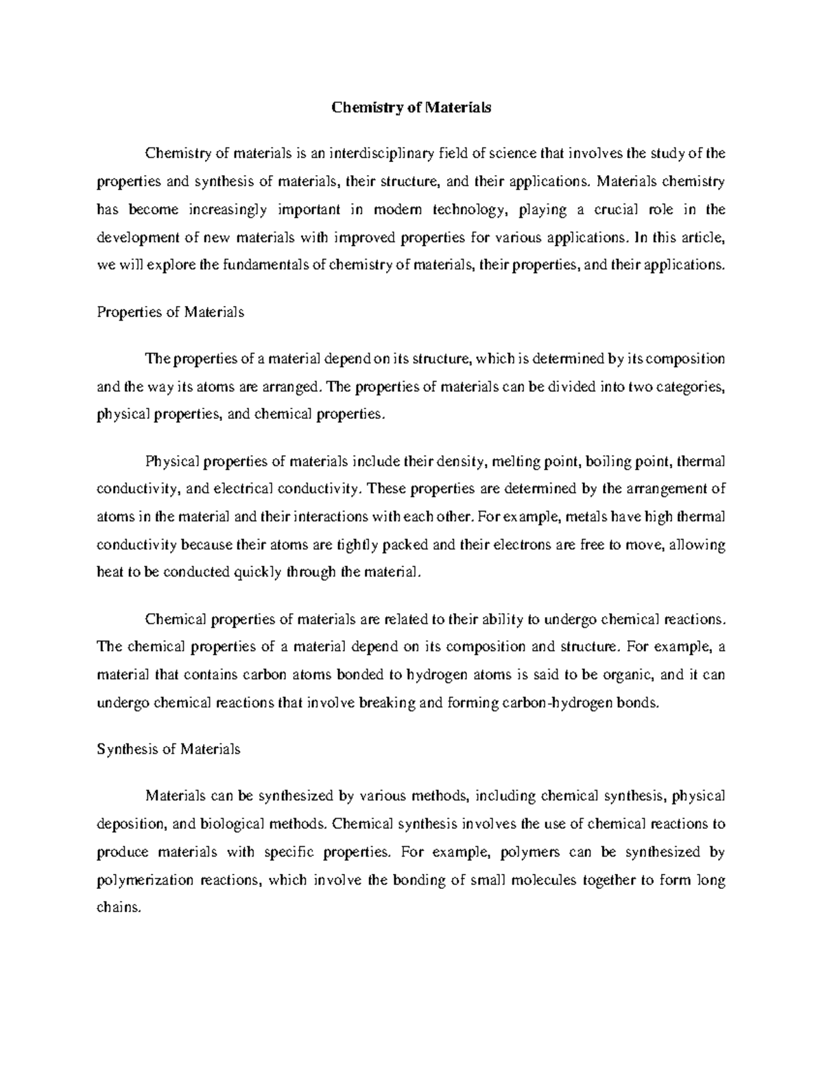 Chemistry of Materials Chemistry of Materials Chemistry of materials