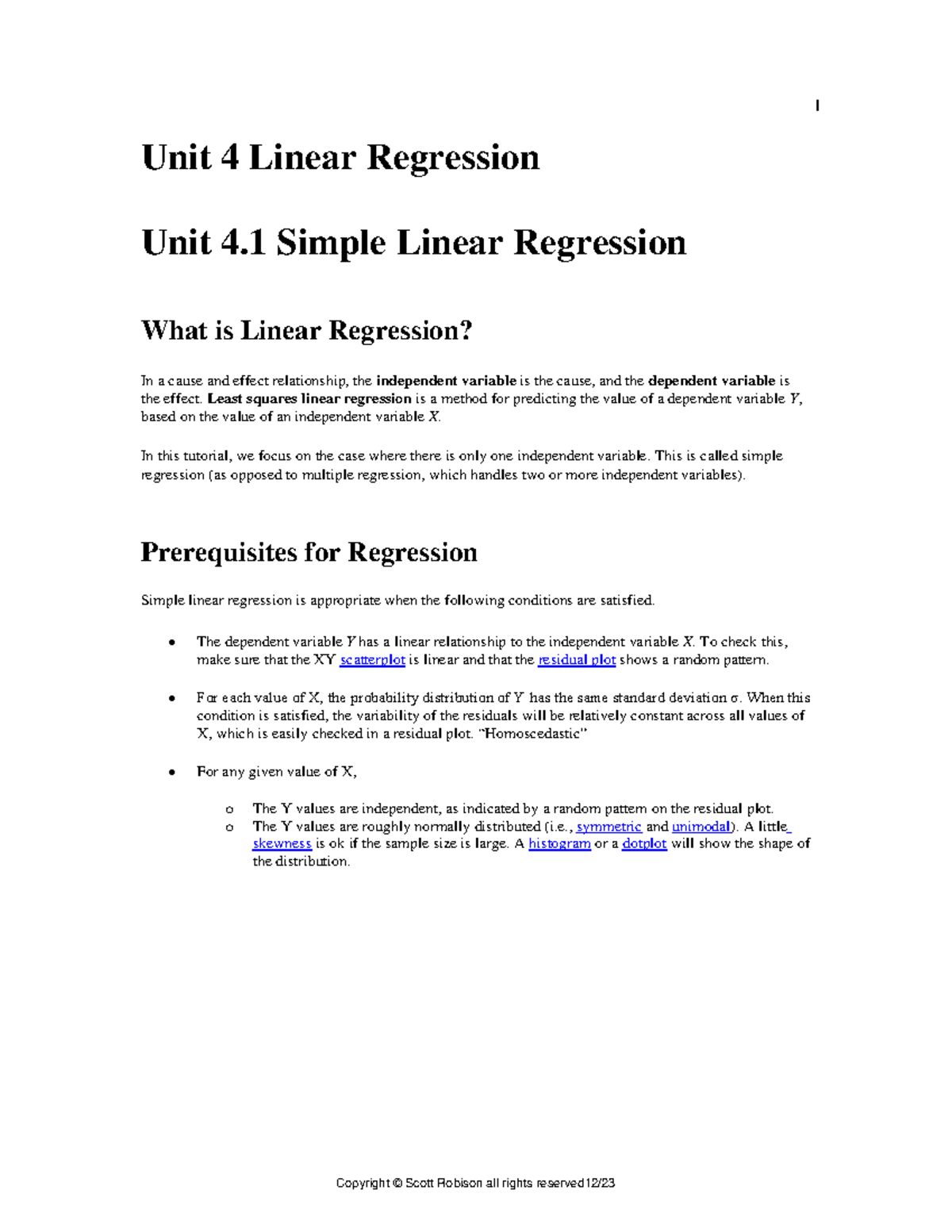 Unit4.1 Simple Linear Regression - Unit 4 Linear Regression Unit 4 ...