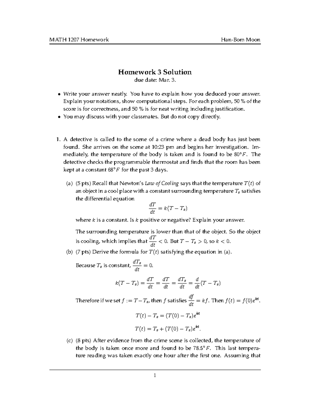 Homework 3 sol - MATH 1207 Homework Han-Bom Moon Homework 3 Solution ...