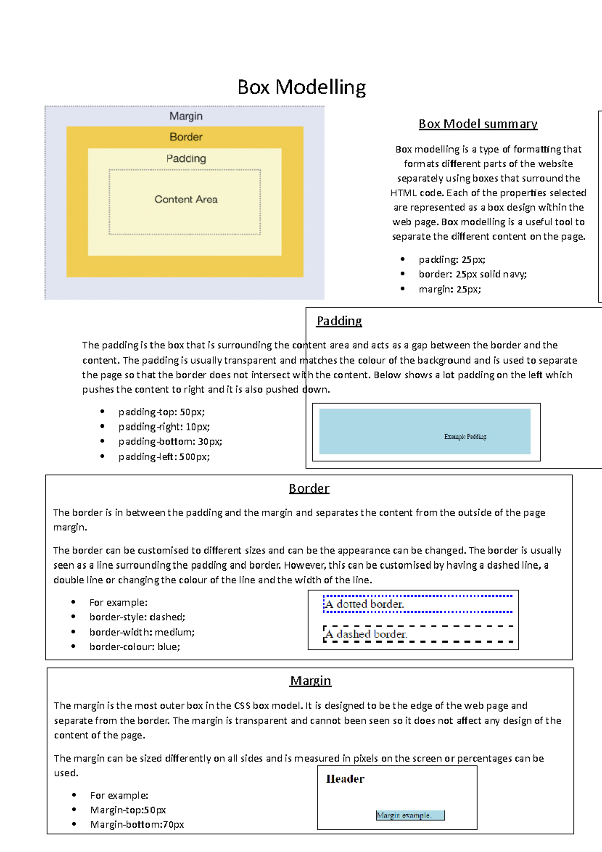 Box Modelling - Box modeling - Box Modelling Box Model summary Box ...