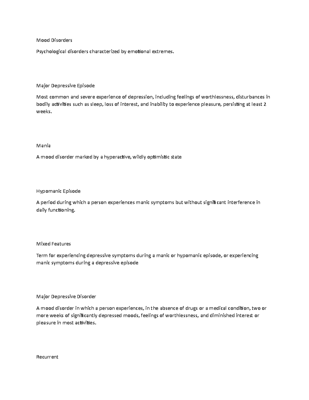 Mood Disorders chapter 7 - Mood Disorders Psychological disorders ...