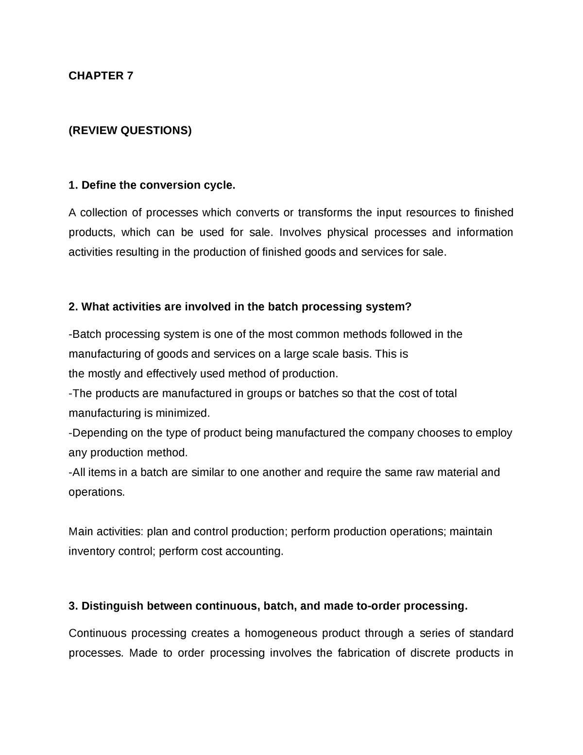 Chapter 7 - Ais - Chapter 7 (review Questions) Define The Conversion 