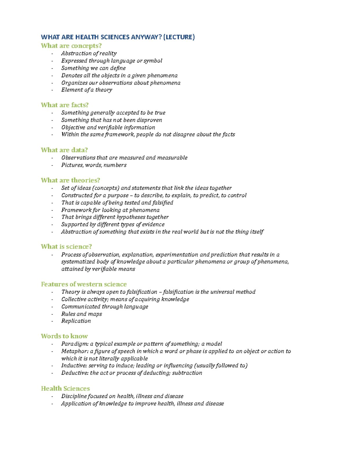 summary-psychology-health-science-what-are-health-sciences-anyway