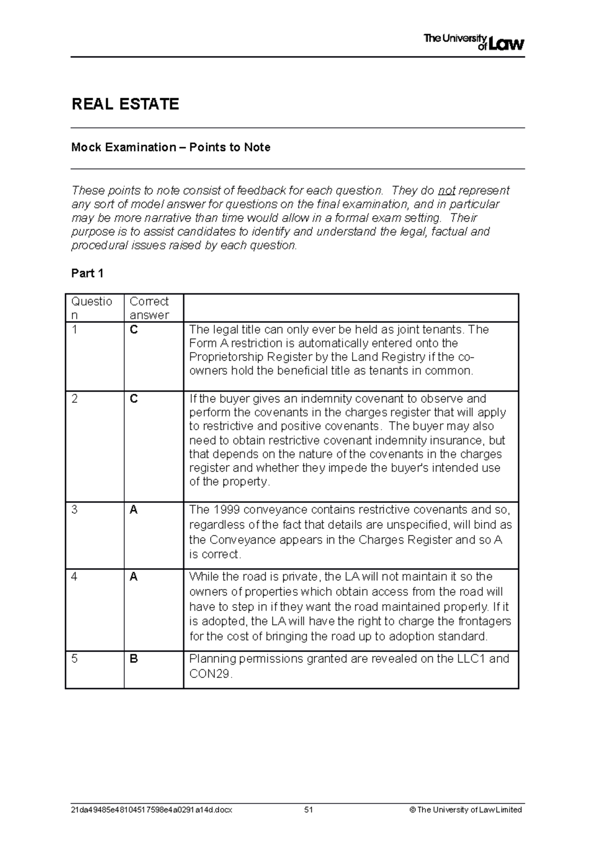 2122 Re Ce02 Mock Assessment Ptn - REAL ESTATE Mock Examination ...