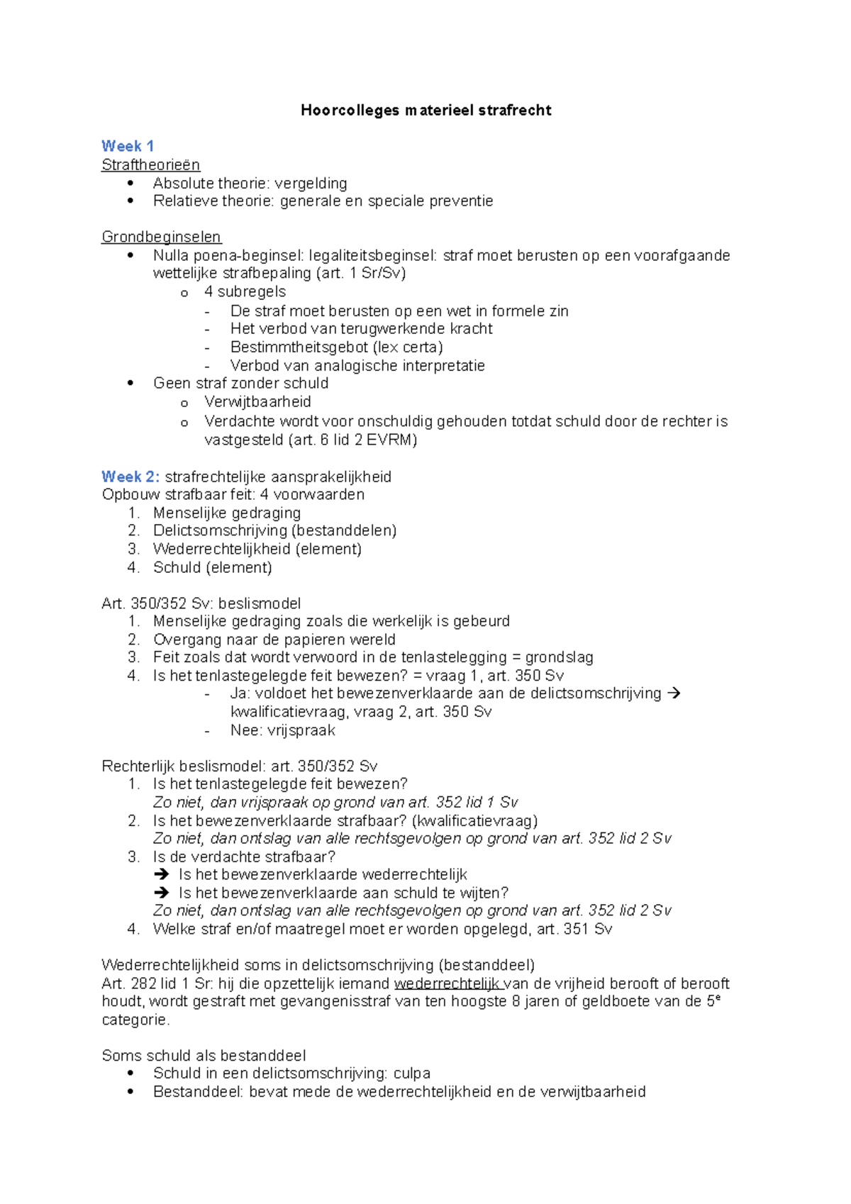 Hoorcolleges Materieel Strafrecht - 1 Sr/Sv) O 4 Subregels - De Straf ...