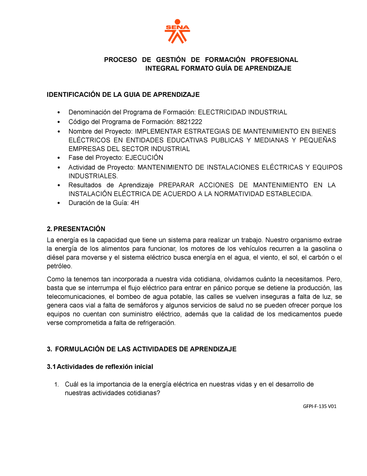 Guia De Aprendizaje No1 Proceso De GestiÓn De FormaciÓn Profesional Integral Formato GuÍa De 9079