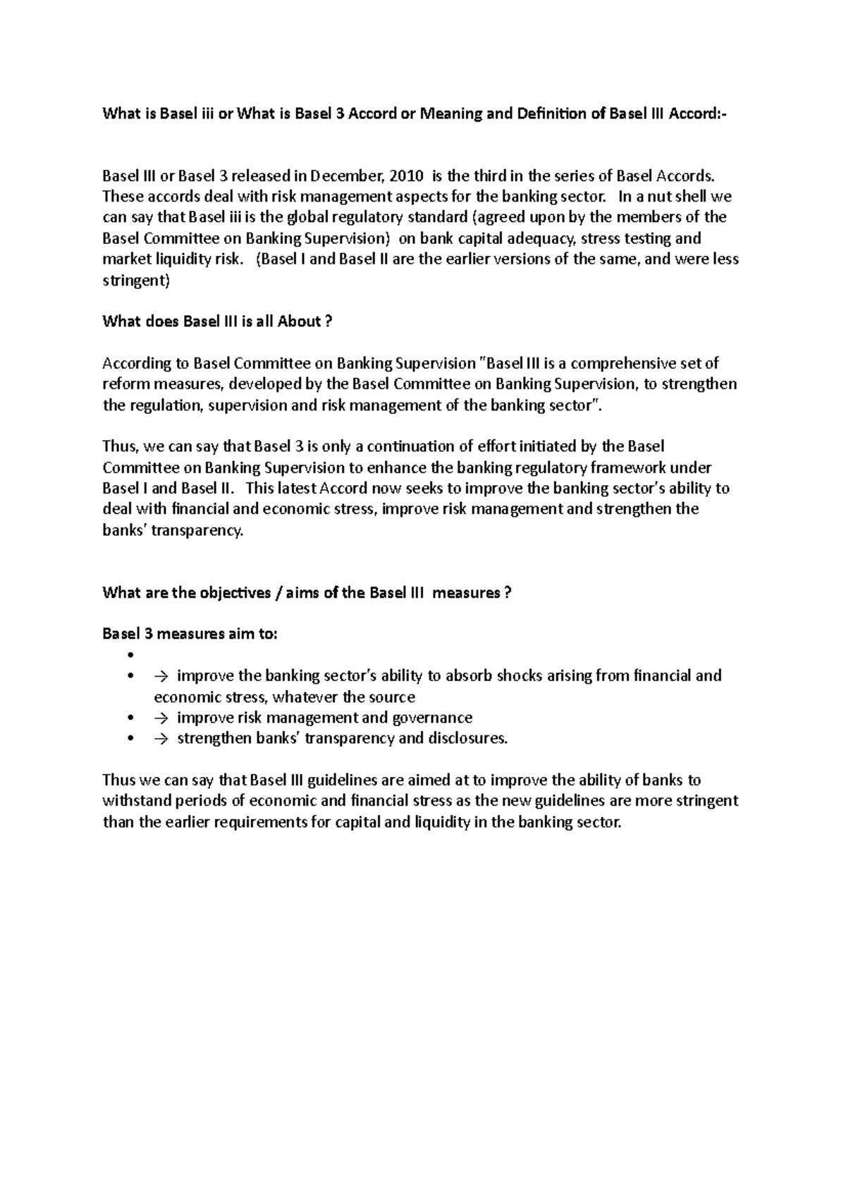 What Is Basel Iii Or What Is Basel 3 Accord Or Meaning And Definition 