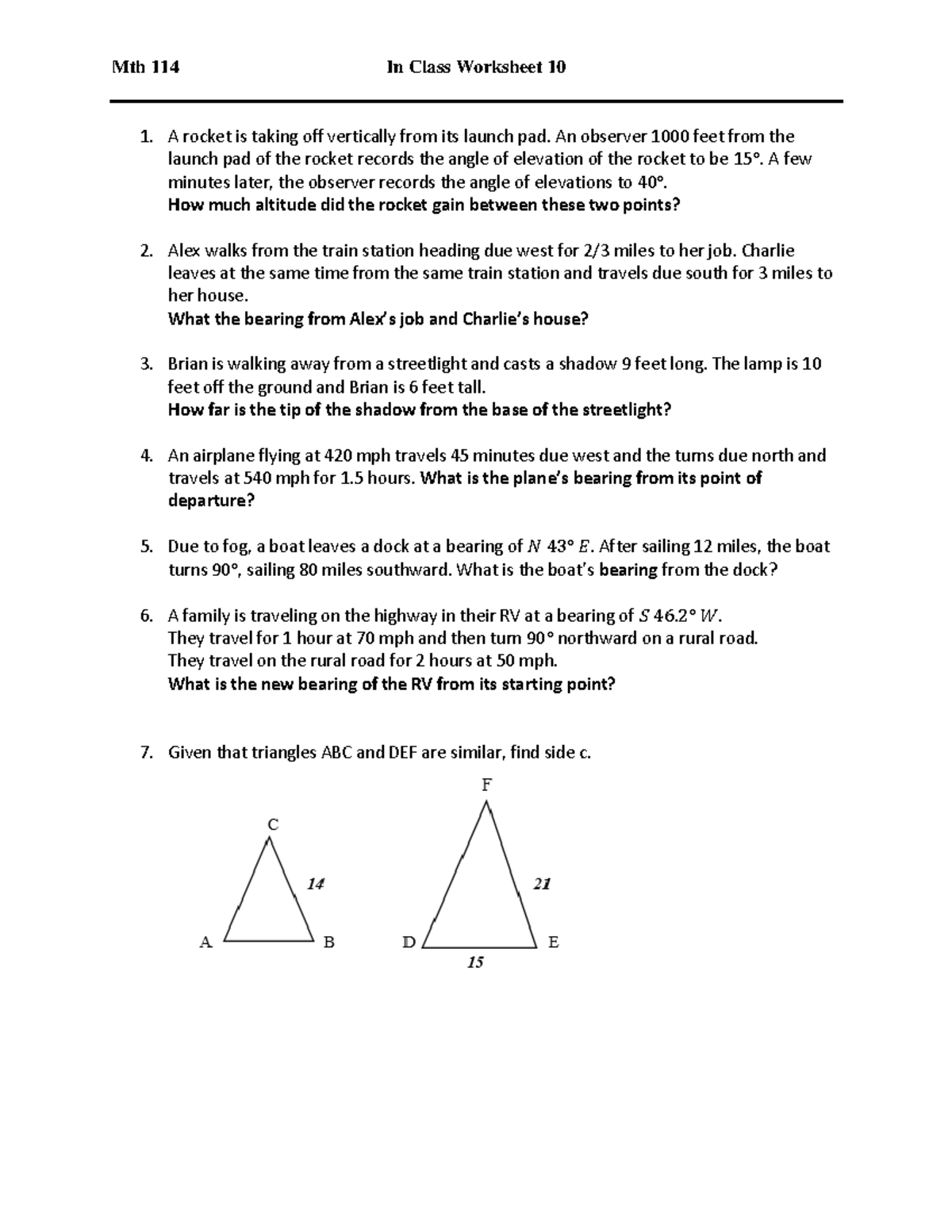 Worksheet 10 - good practice problems for each unit, good to practice ...