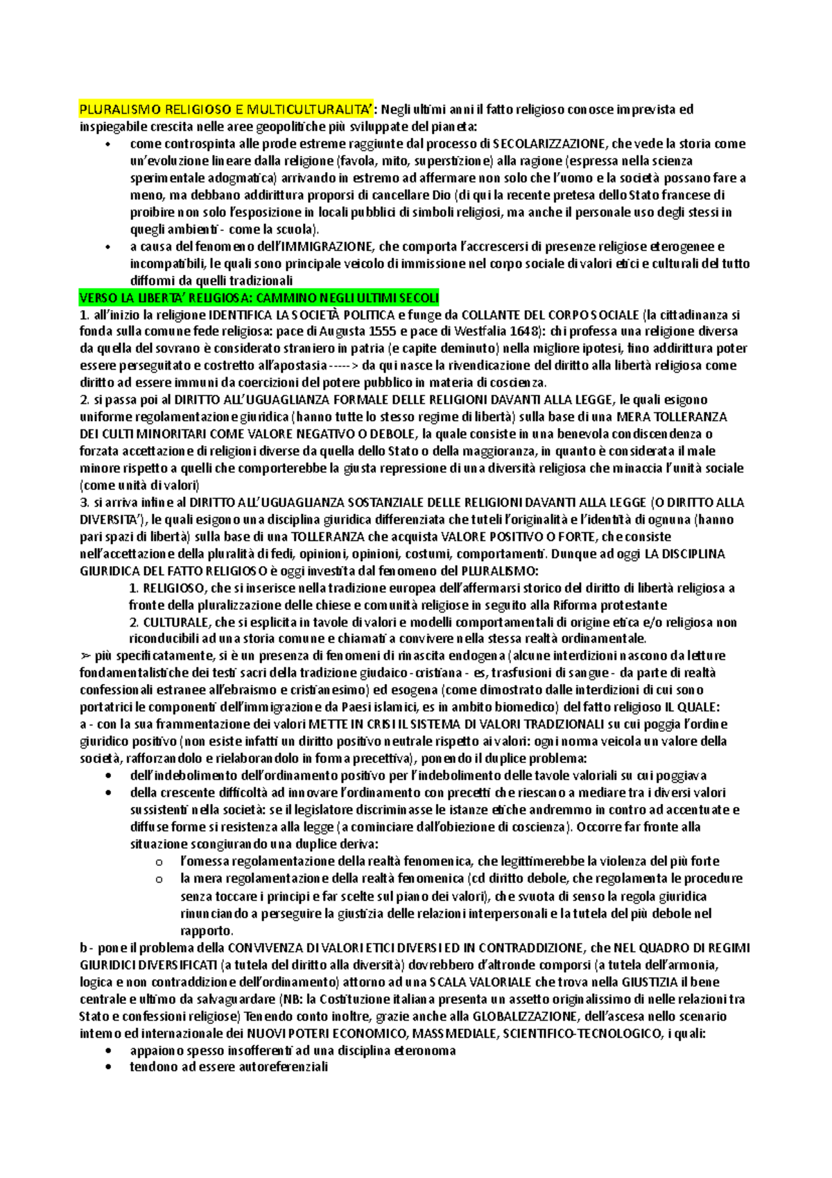 Diritto Ecclesiastico prof. Rivetti Giuseppe PLURALISMO RELIGIOSO E MULTICULTURALITA’ Negli