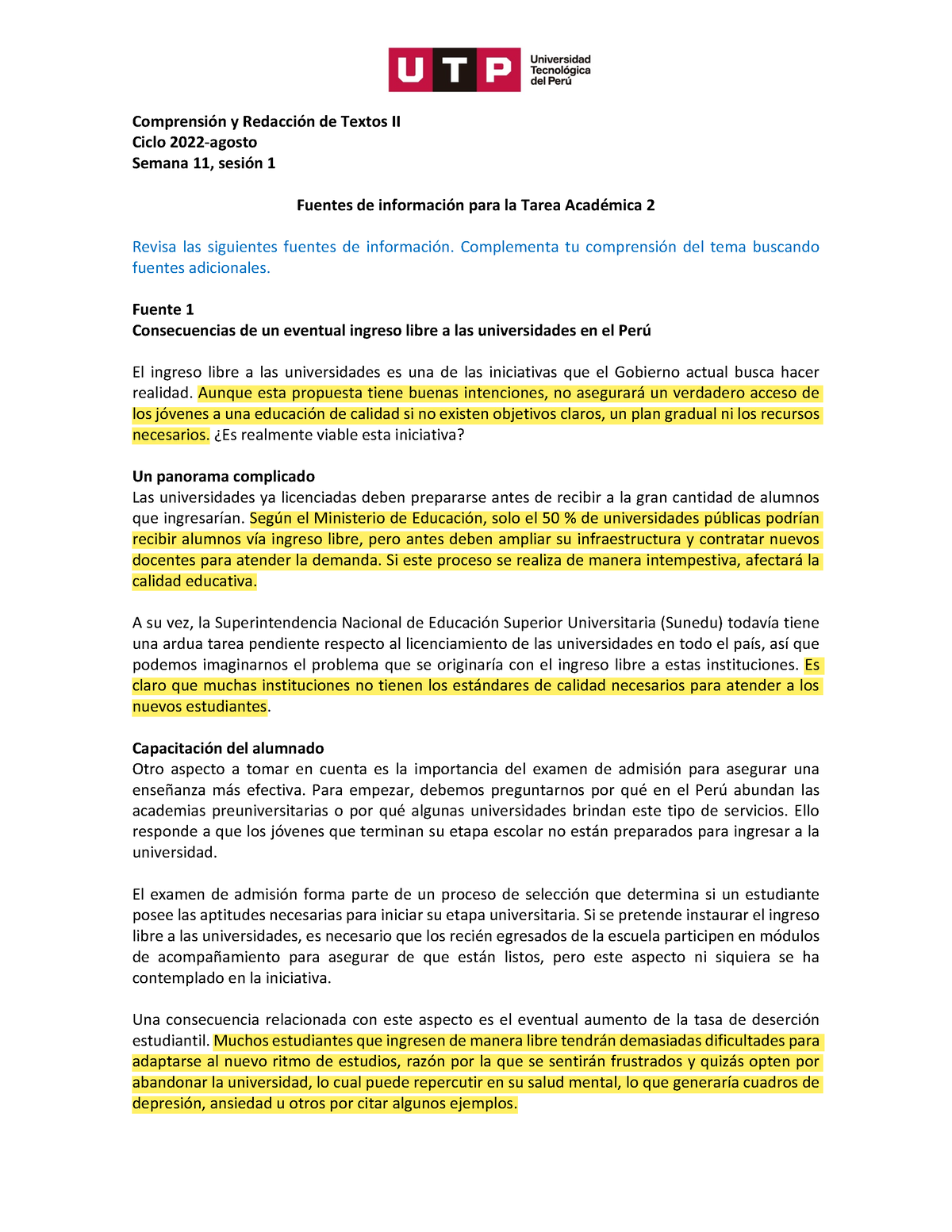 S11. S1 - Fuentes De Información Tarea Académica 2 - Comprensión Y ...