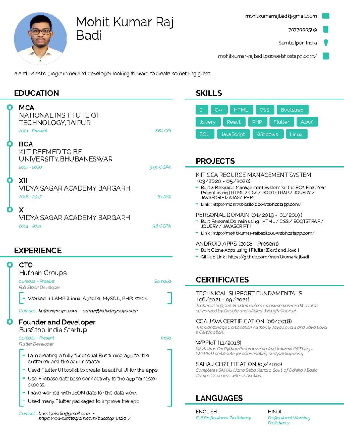 Mohit CV - Nothing special its a just CV which can help you to make ...