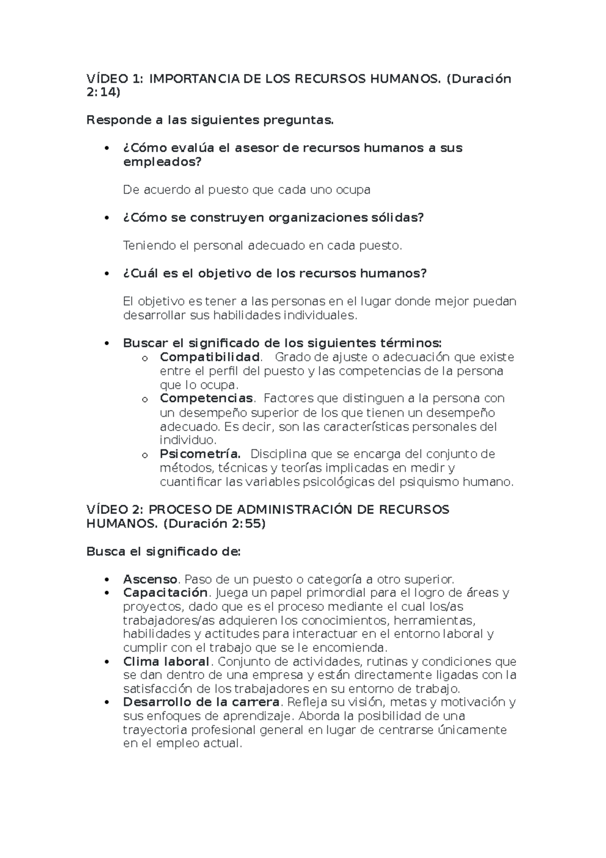 Casas Amado Cristina Rhrsc Tarea V Deo Importancia De Los Recursos Humanos Duraci N