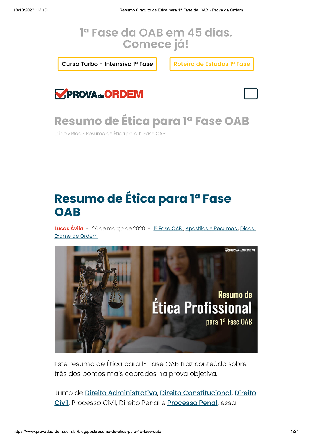 Resumo de Direito Civil para 1ª fase OAB