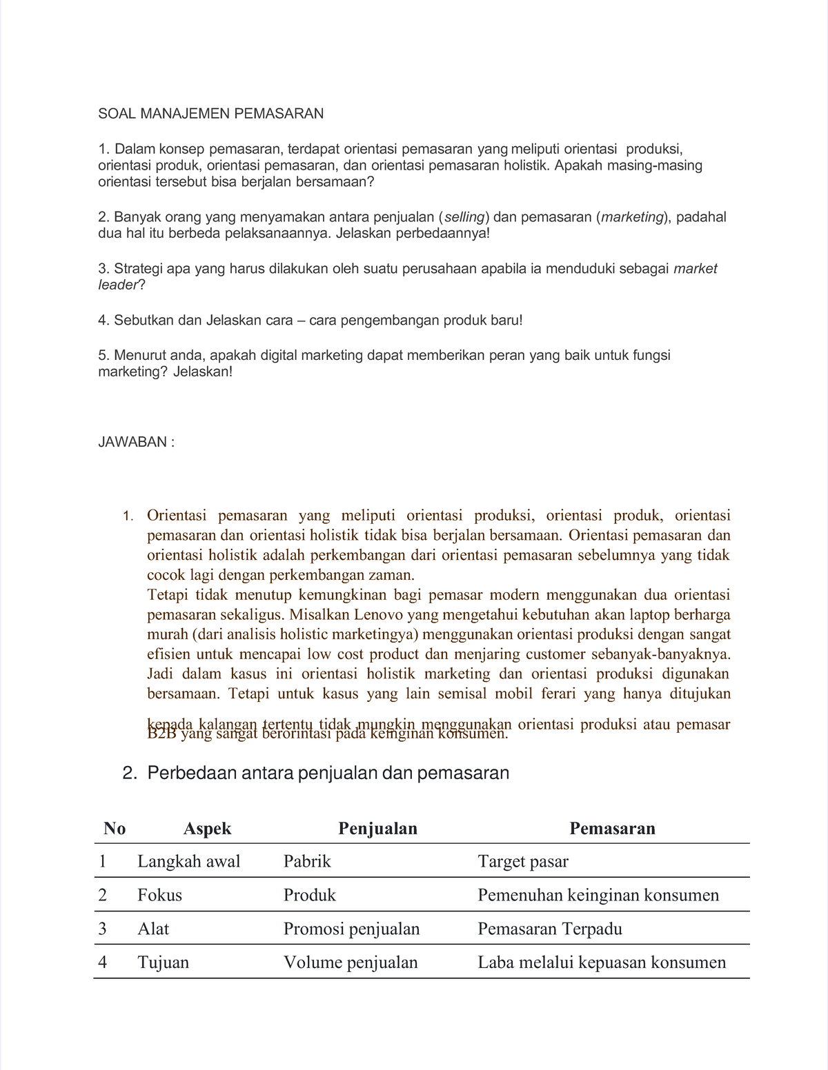 Pdf-kuis-manajemen-pemasaran Compress - SOAL MANAJEMEN PEMASARANSOAL ...