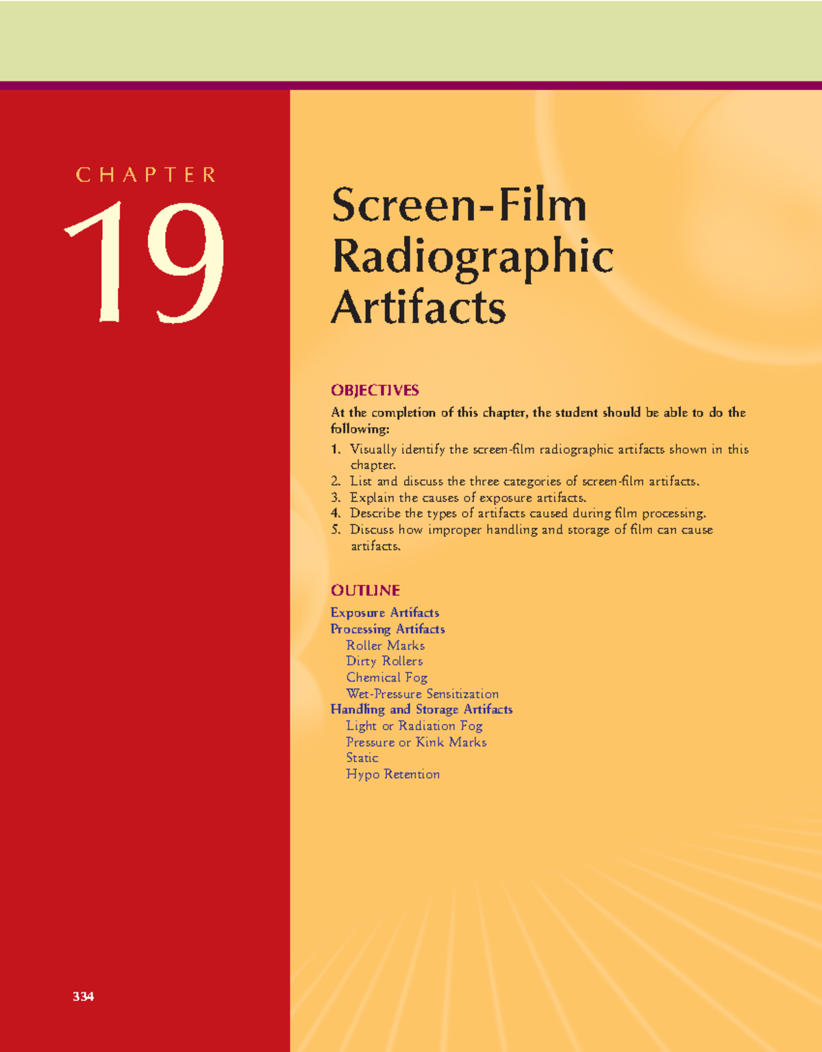 Screen-Film Radiographic Artifacts - ####### 334 C H A P T E R 19 ...