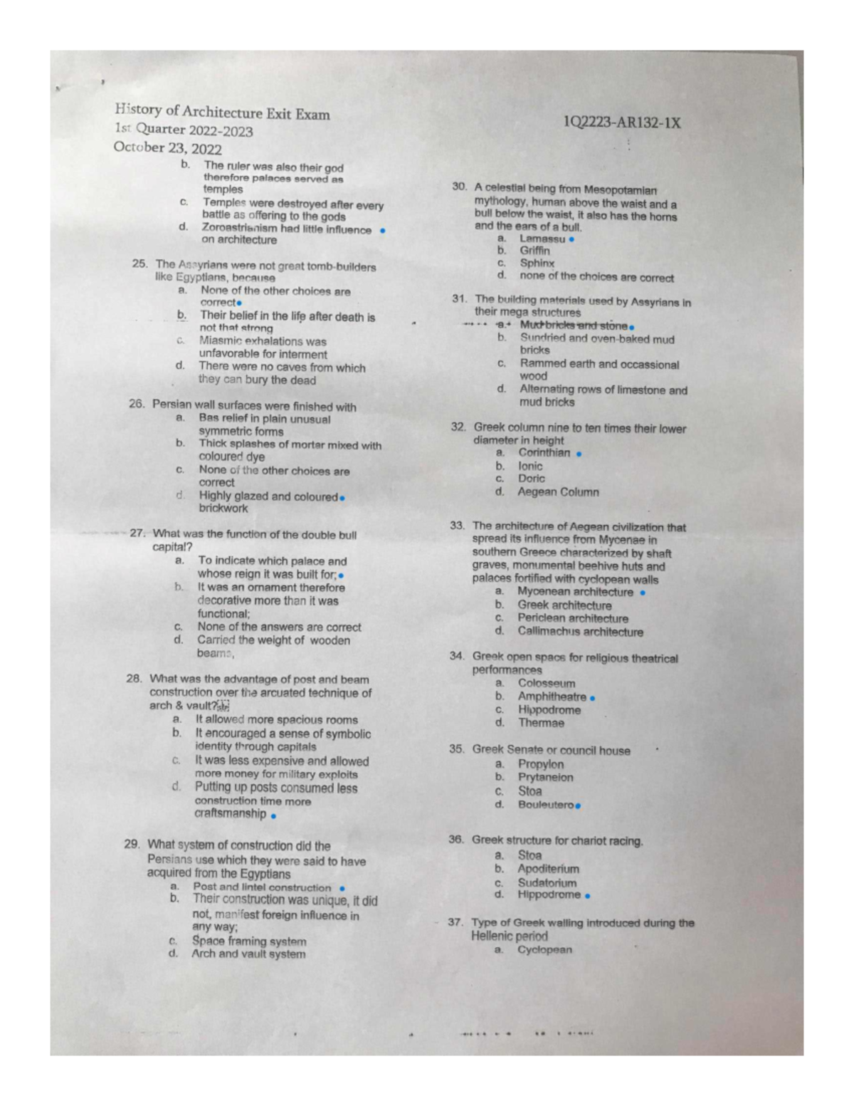 1 (previous exam) - reviewer - Theory of Architecture 2 - Studocu