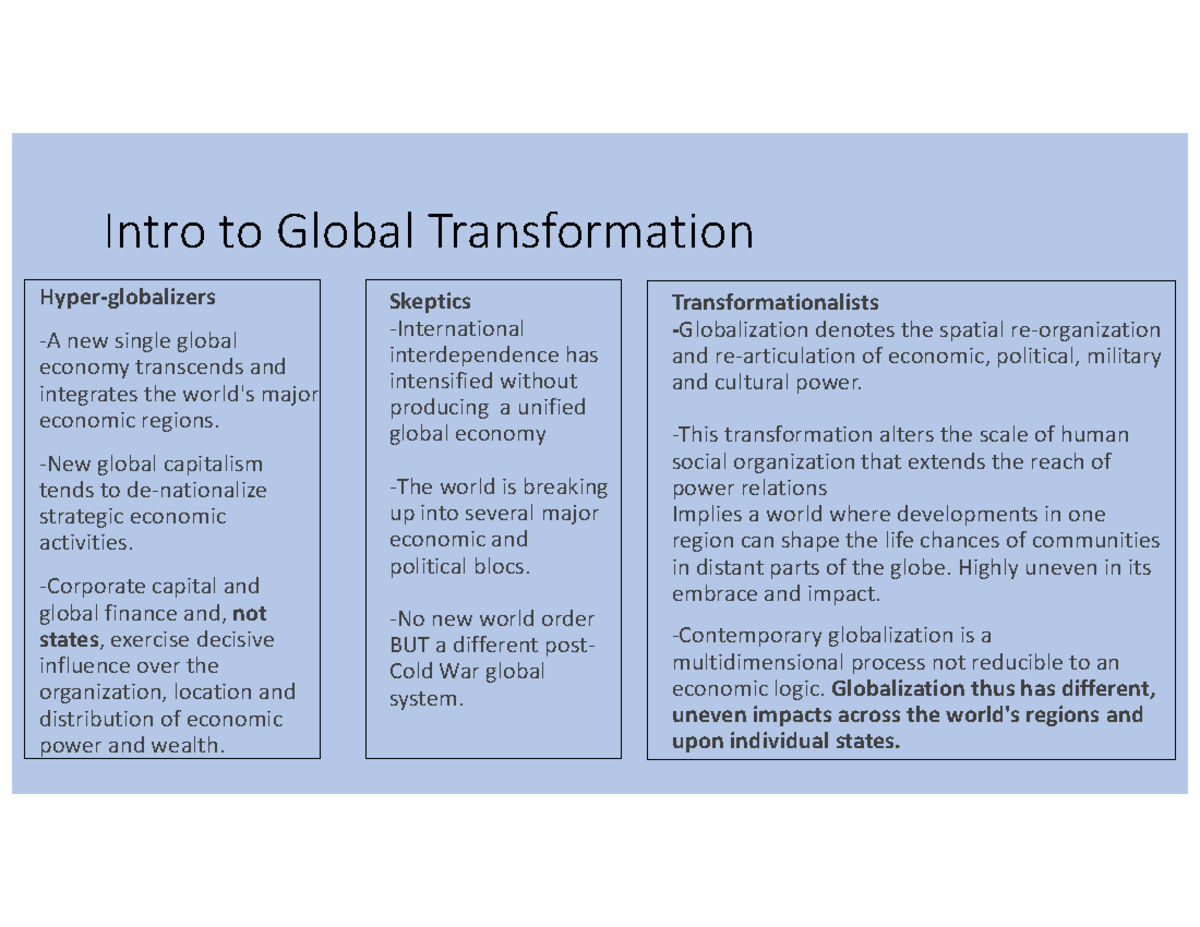 Global 1 Lecture Notes - Hyper-globalizers -A new single global economy ...