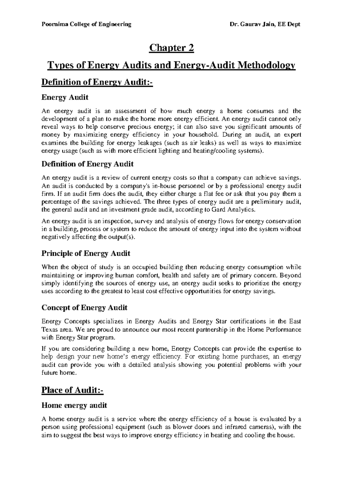 Original 1709189121 EADM Chapter 2 notes - Chapter 2 Types of Energy ...