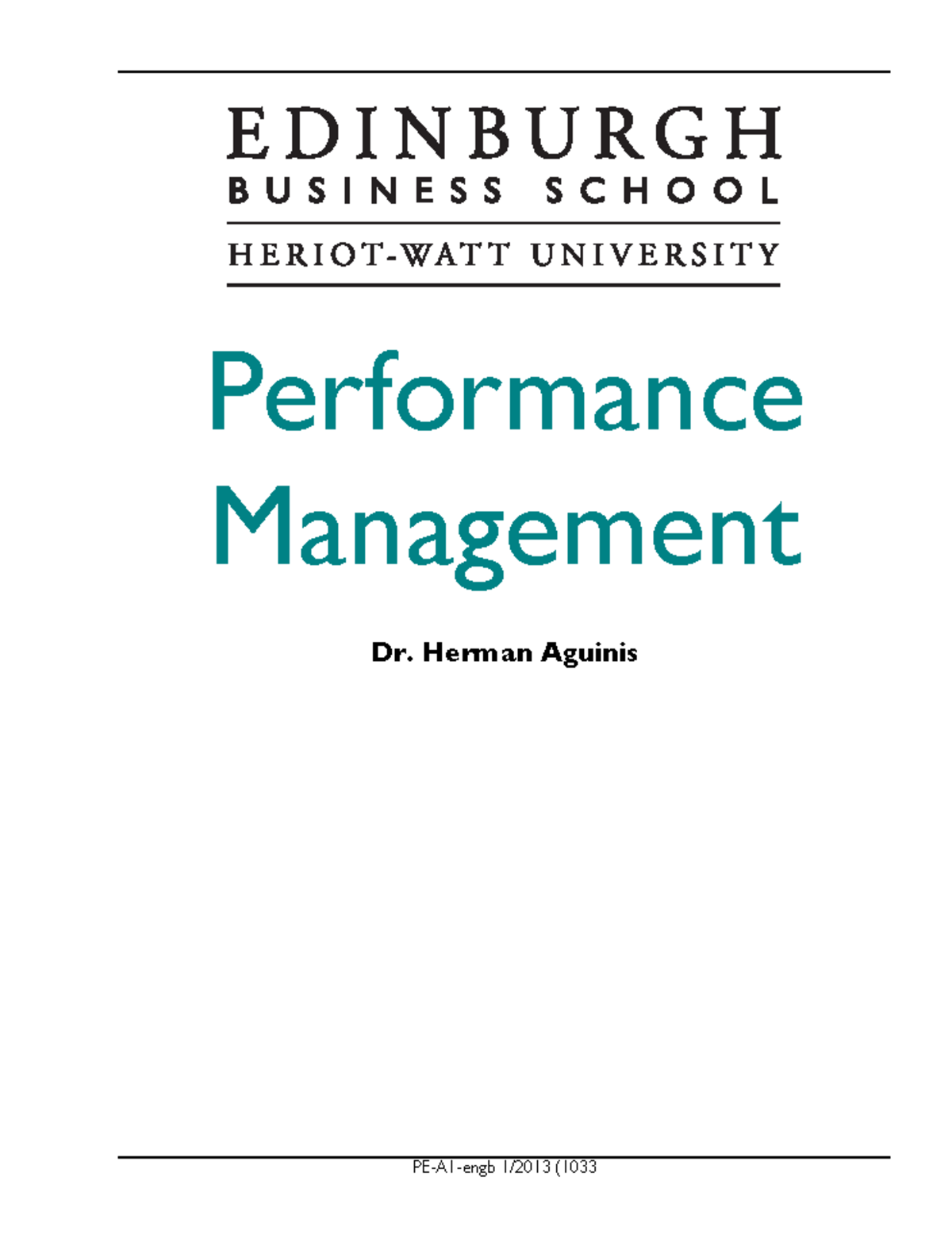 Performance Management - PE-A1-engb 1/2013 ( Performance Management Dr ...