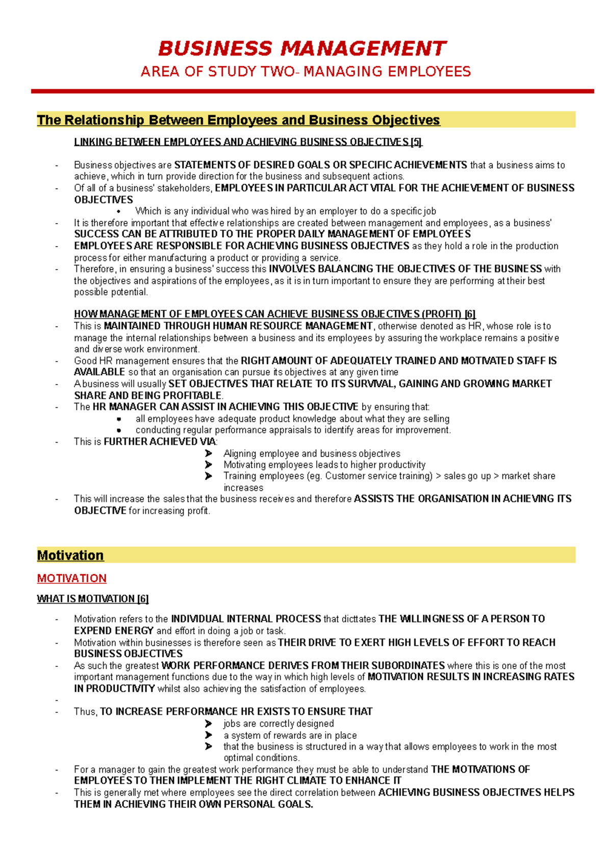 Business Management AOS2 - BUSINESS MANAGEMENT AREA OF STUDY TWO ...