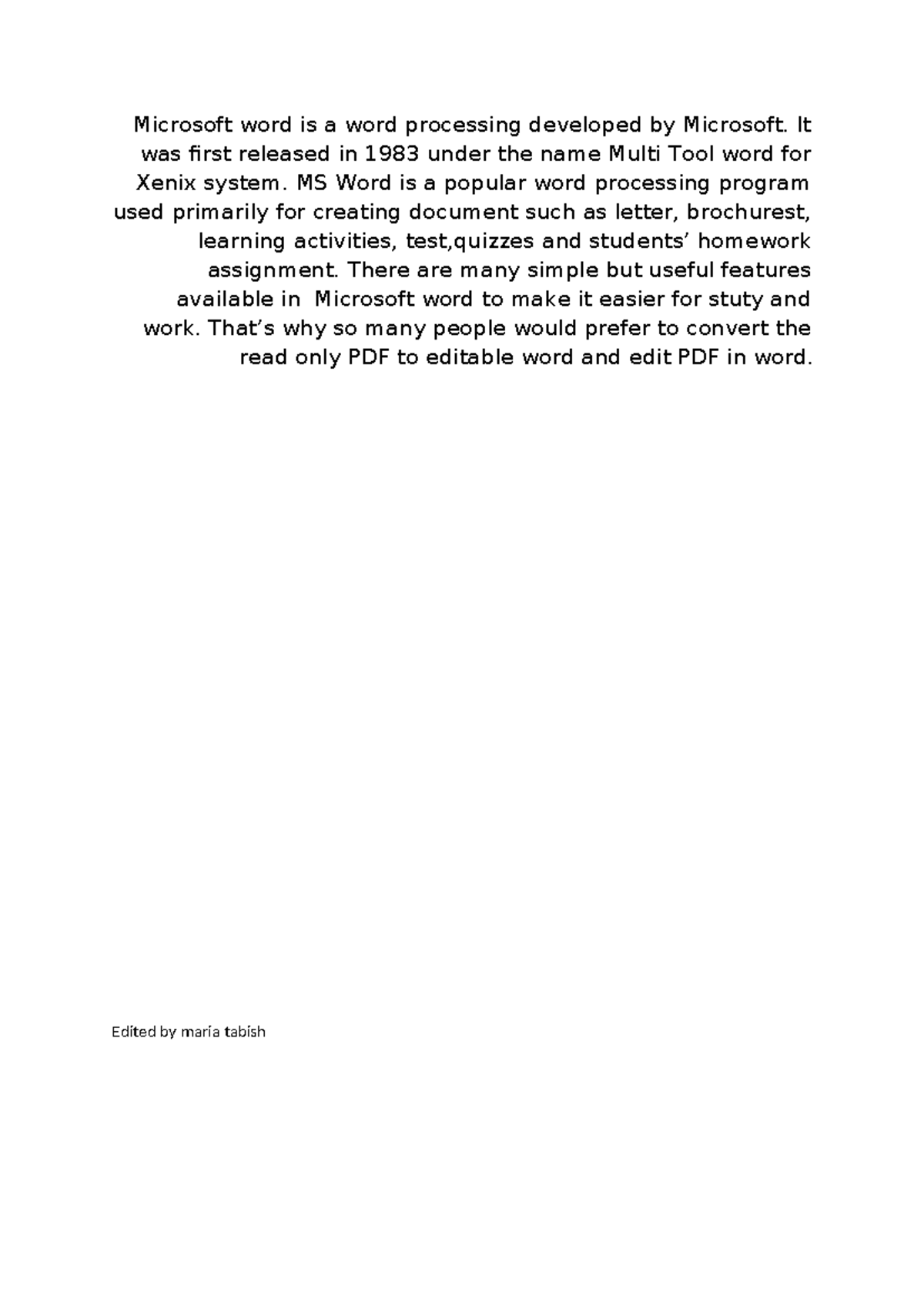 Ms word - Microsoft word is a word processing developed by Microsoft ...