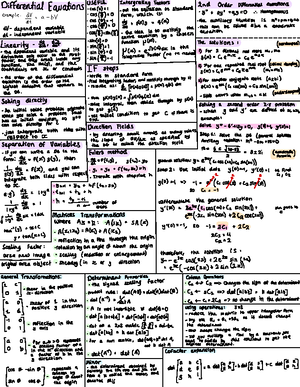 Exam Cheat Sheet - Parametric Curves Big O RemainderTheorem Hyperbola K ...