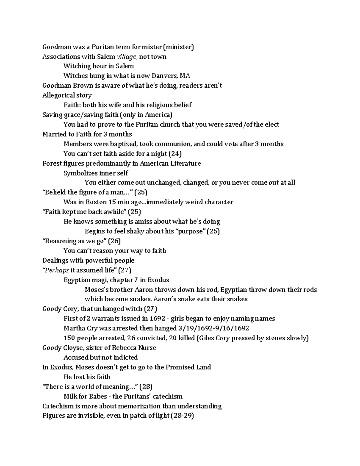 Young Goodman Brown Dr. Shealy Goodman was a Puritan term for