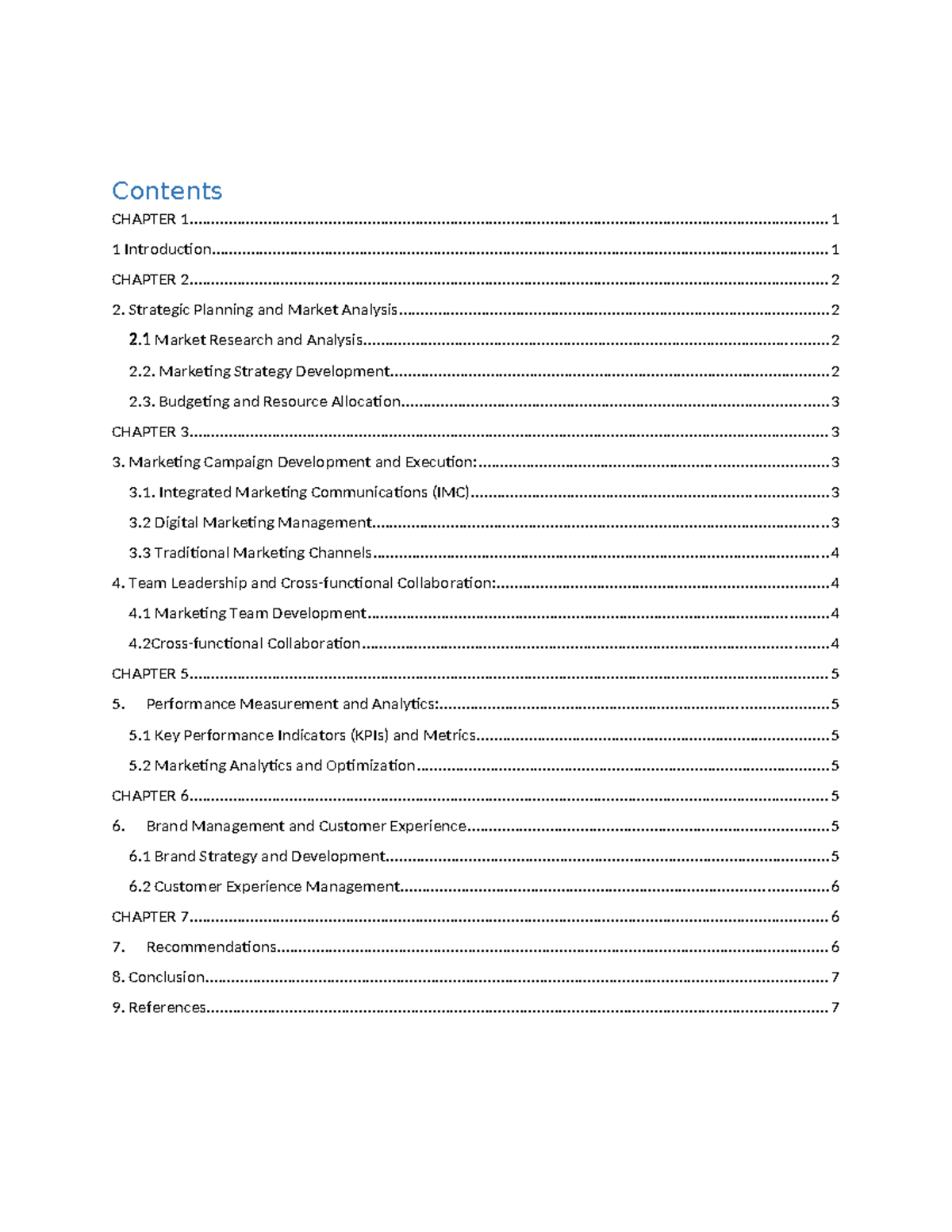 MM 510 - just an assignment solution - Contents CHAPTER - Studocu