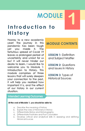 Rph module 2 - Sources of History - INTRODUCTION. ANALYSIS. Story Time ...