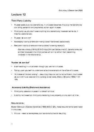Tutorial 2 - worksheet Equity and Trust - Equity and Trusts 22/23 ...