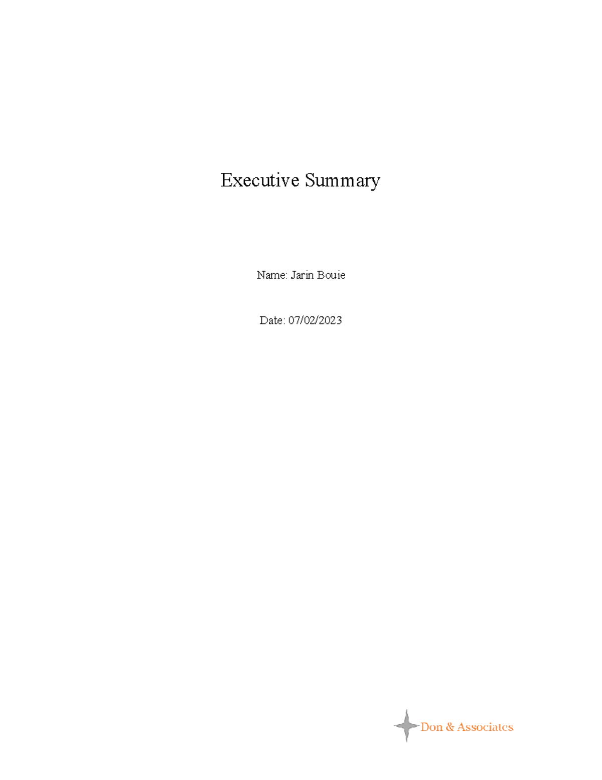 how to write executive summary in assignment