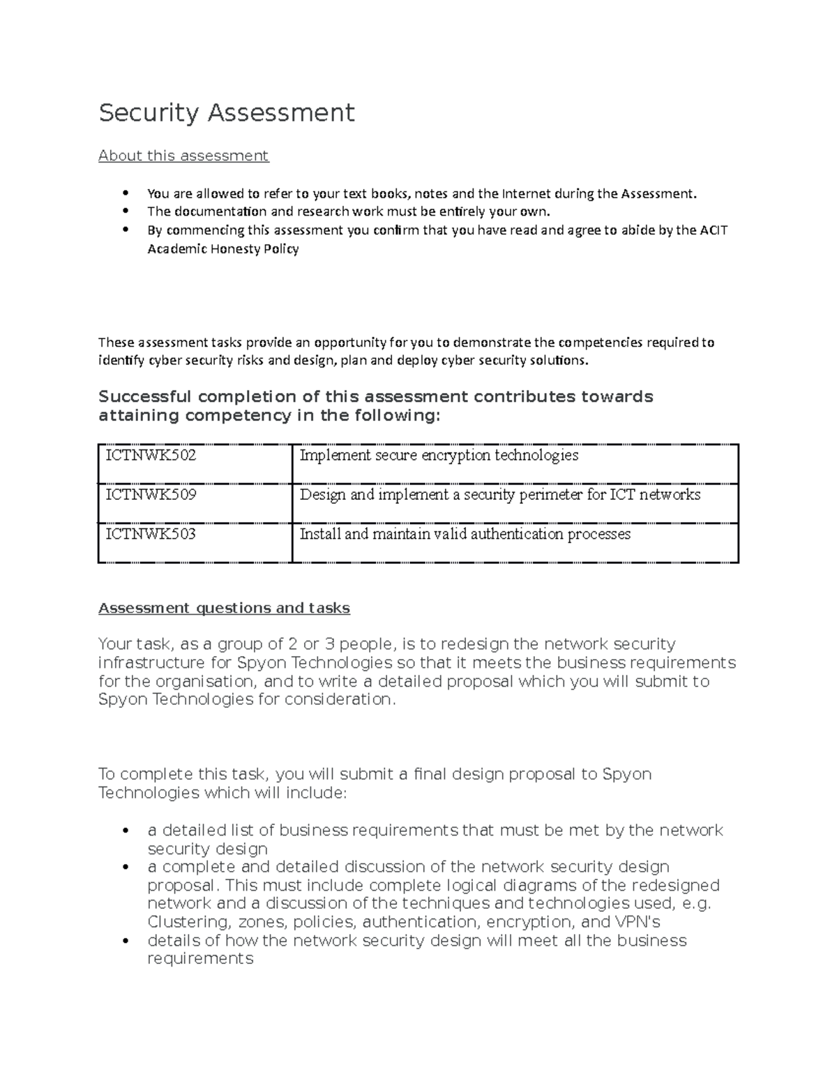 Security Assessment Security Assessment - Security Assessment About ...