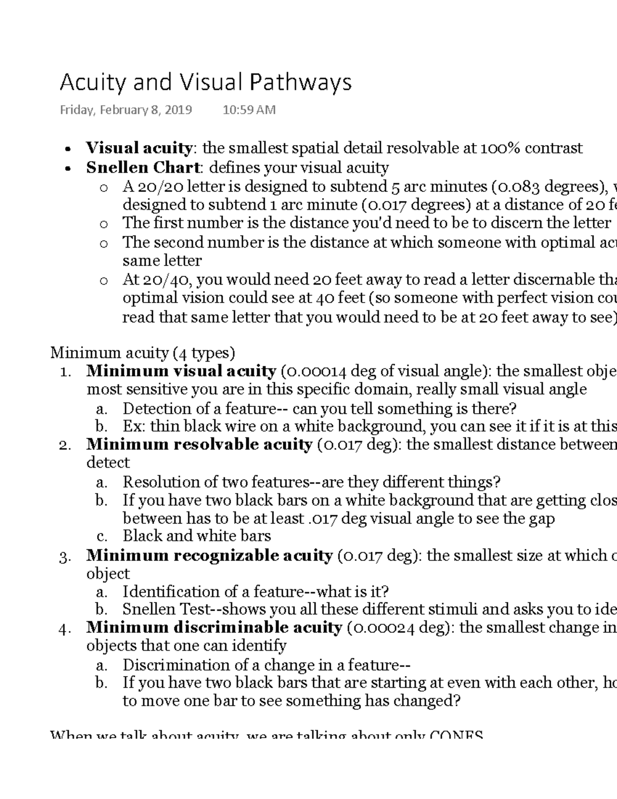 Acuity and Visual Pathways - Warning: TT: undefined function: 32 Visual ...