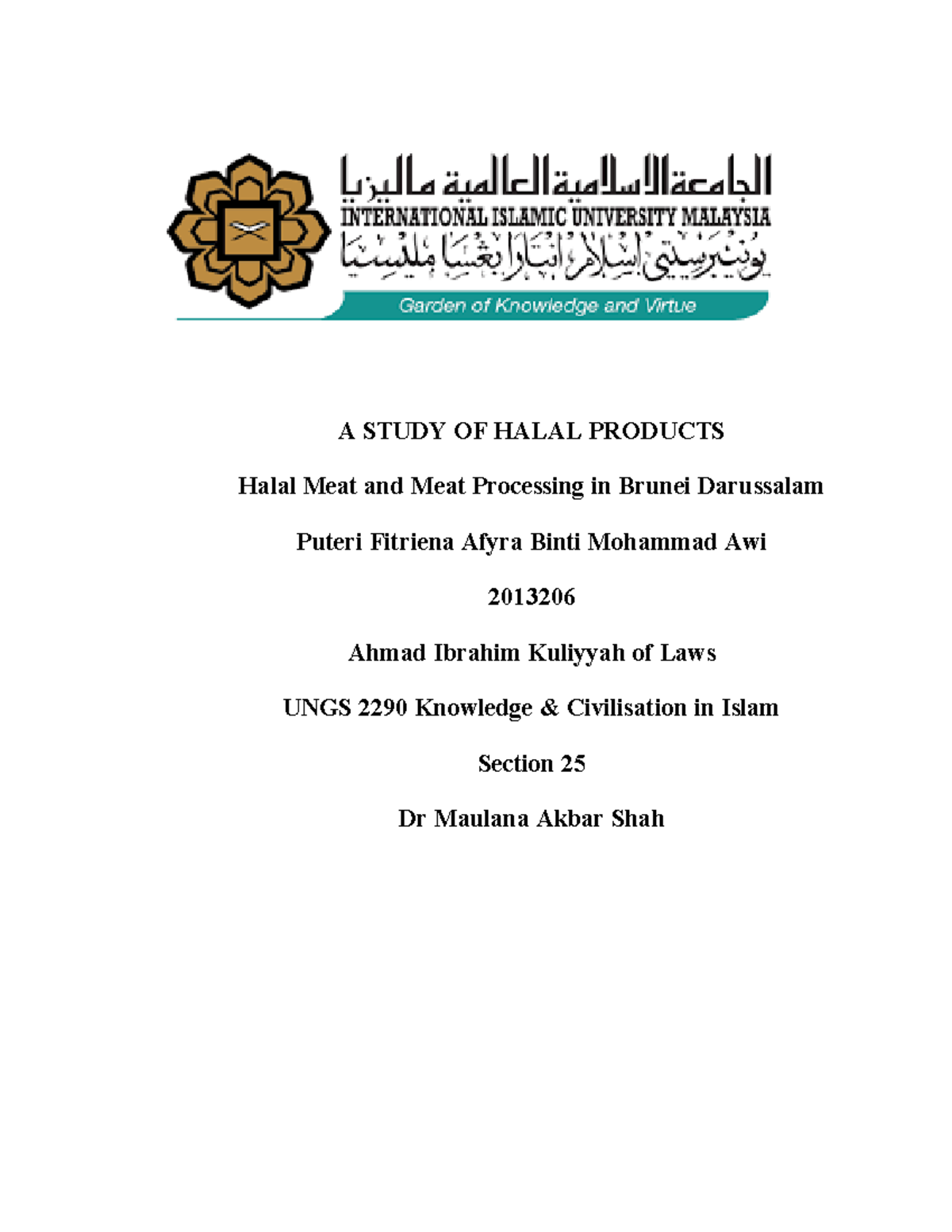 A Study OF Halal Products - A STUDY OF HALAL PRODUCTS Halal Meat and ...