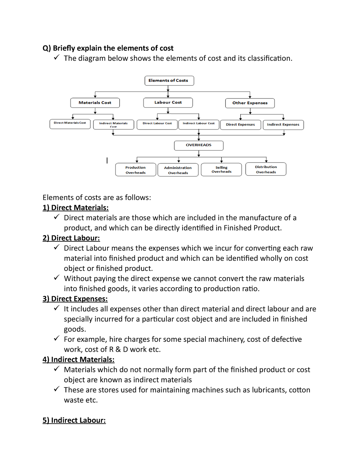 Unit-4 - Cost Accounting Part - 2 - Q) Briefly Explain The Elements Of ...