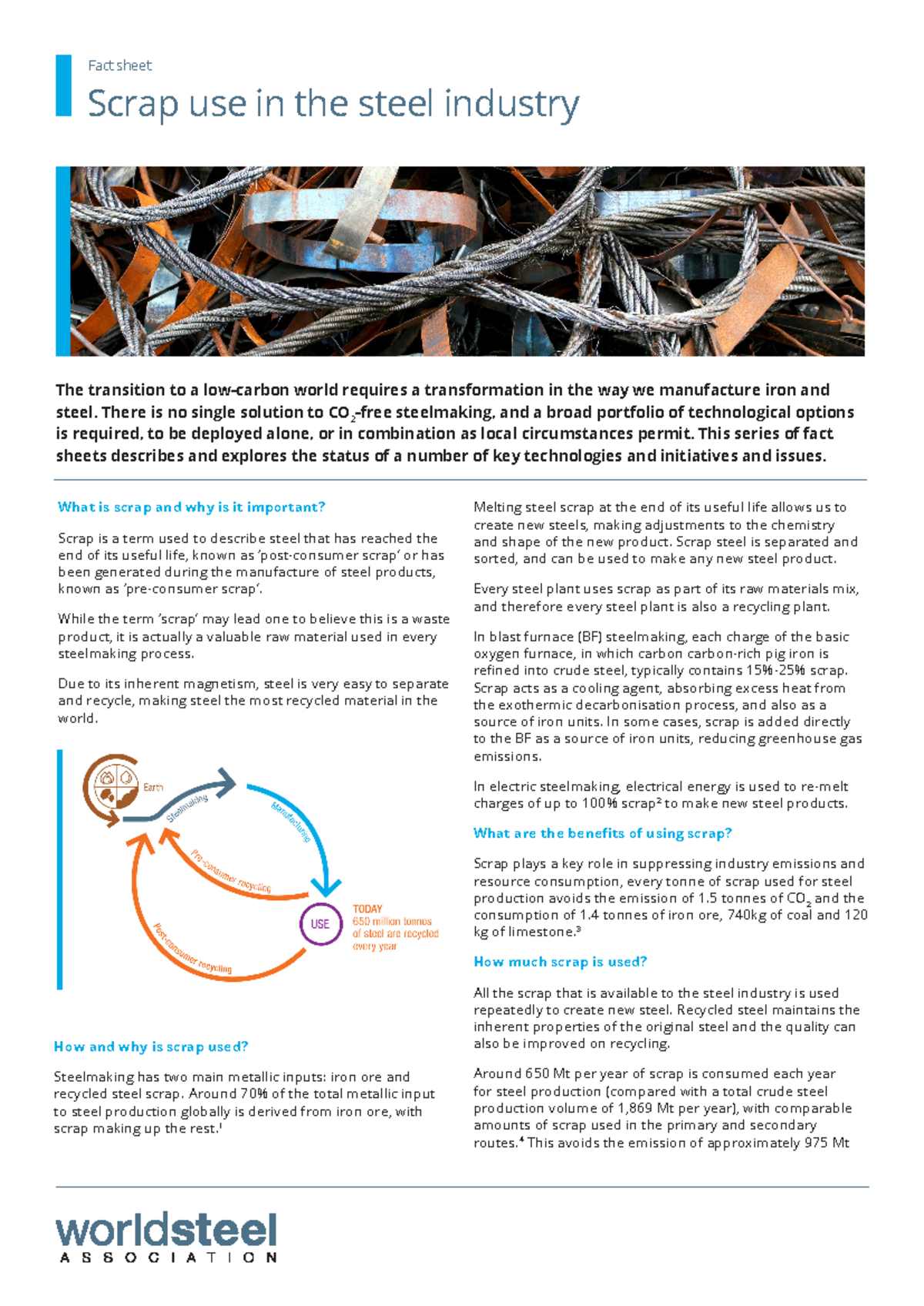 Fact-sheet-on-scrap 2021 - Scrap use in the steel industry Fact sheet ...