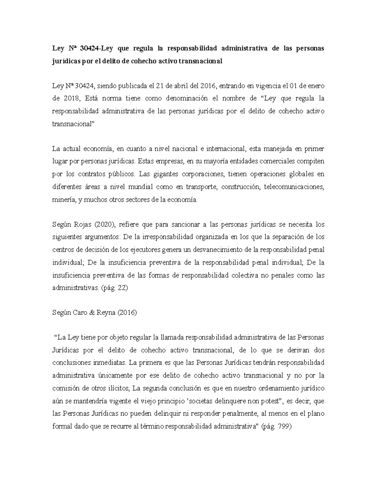 Ley Nª 30424-Ley Que Regula La Responsabilidad Administrativa De Las ...