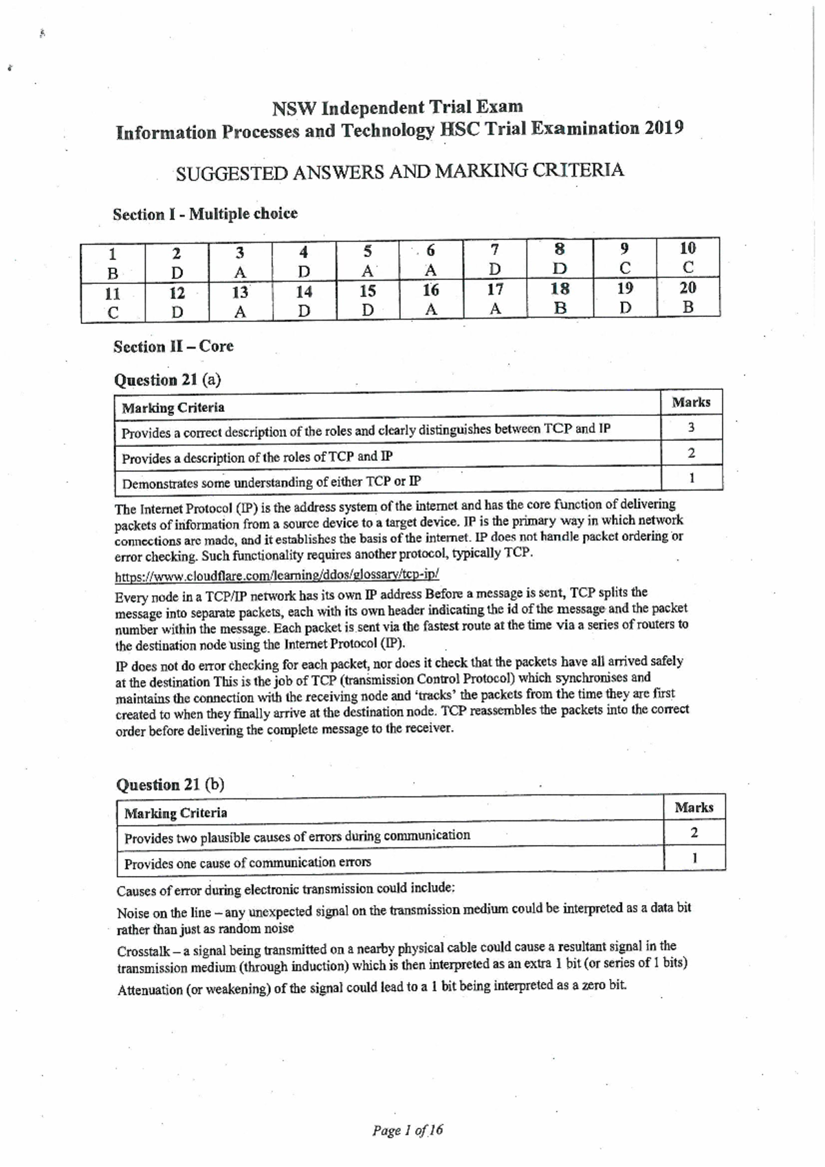 2019 Independent Trial Marking Guidelines - NSW Independent Trial Exam ...