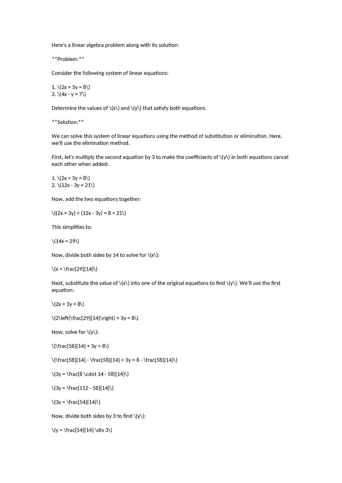 Linear Algebra - Practice Problem - Here's A Linear Algebra Problem ...