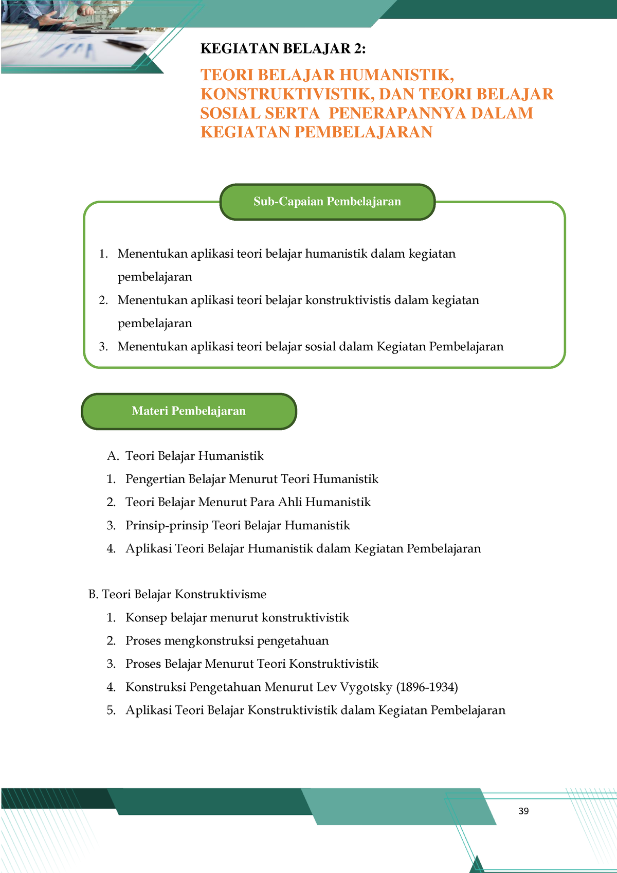 Materi Modul 2 KB 2 - EWRWEQRERTET - Menentukan Aplikasi Teori Belajar ...