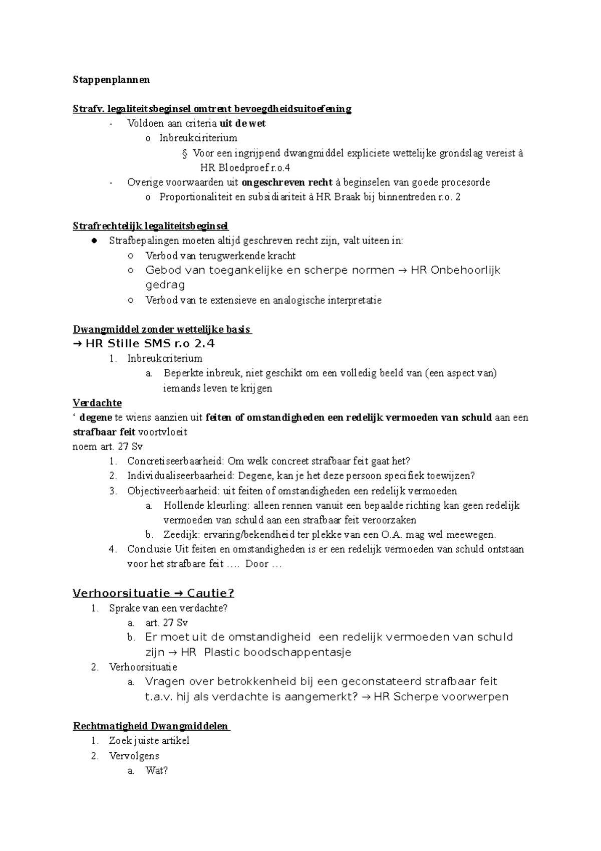 Inleiding Strafrecht Stappenplannen Van Hele Vak - Stappenplannen ...