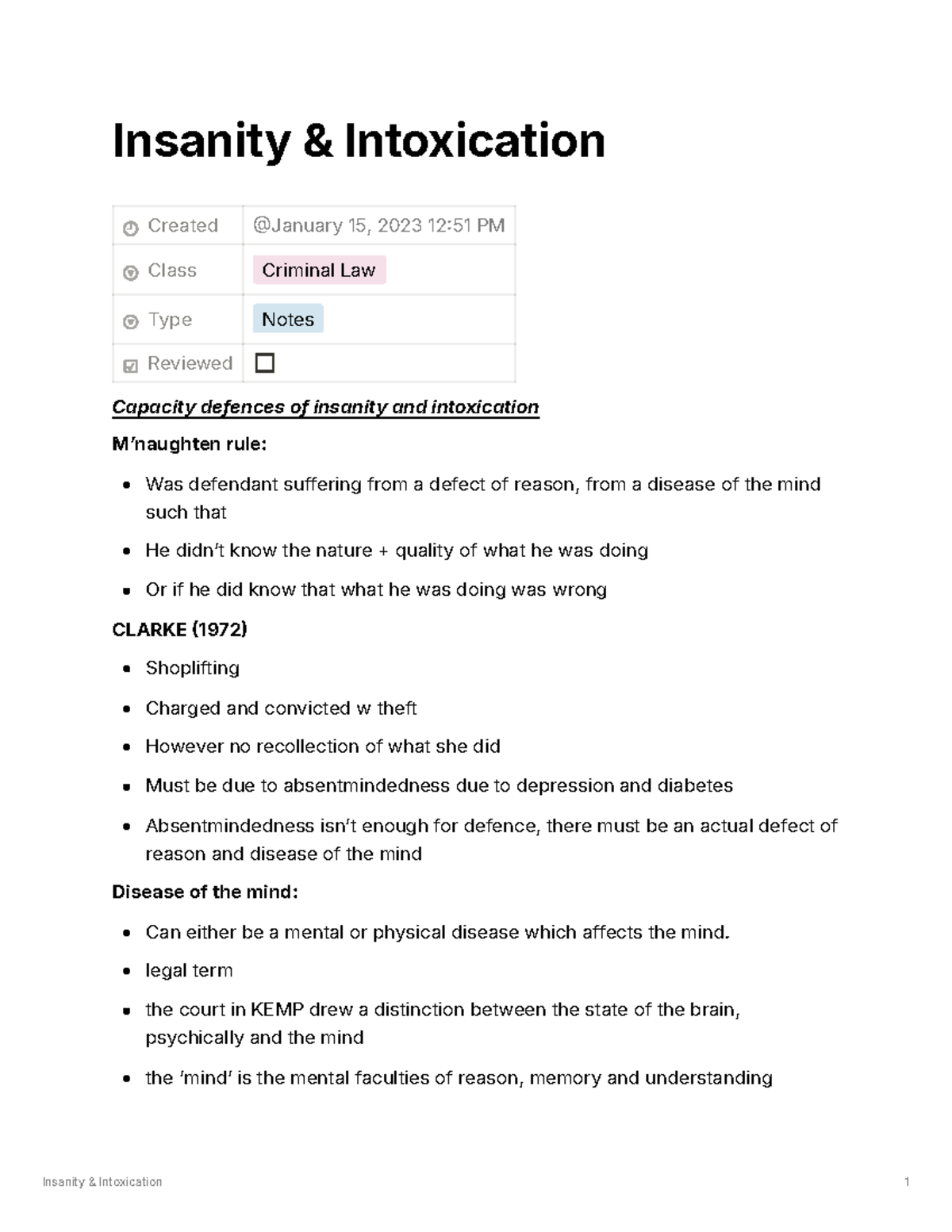 Insanity Intoxication - Insanity & Intoxication Created Class Criminal ...