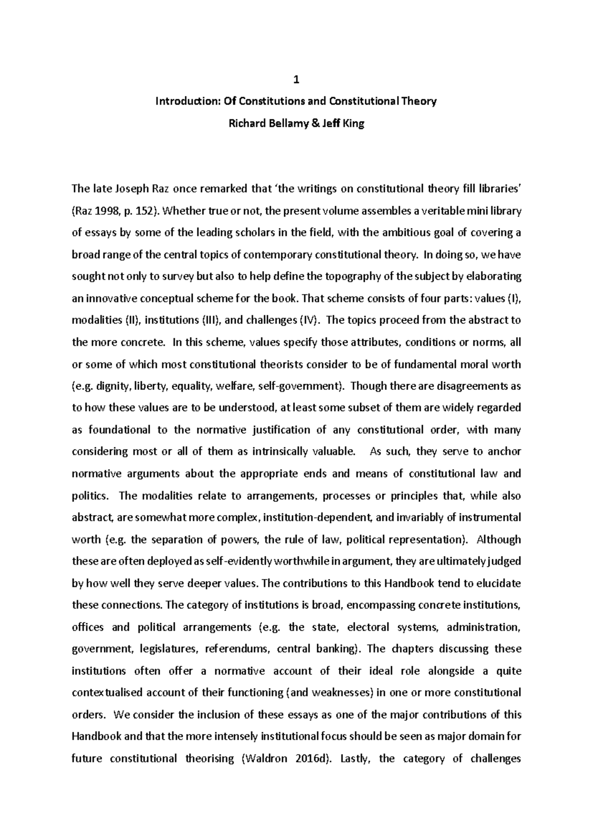 Introduction Of Constitutions and Const - 1 Introduction: Of ...