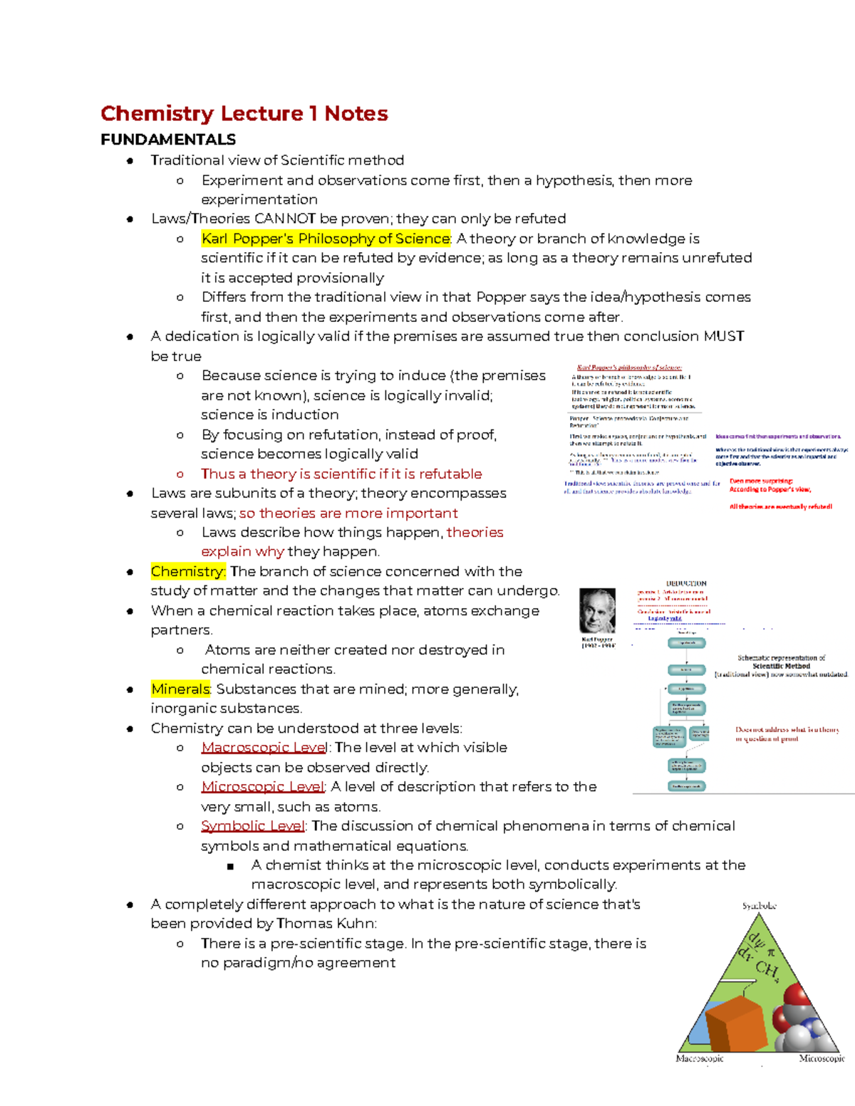 Chemistry Lecture 1 Notes - Chemistry Lecture 1 Notes FUNDAMENTALS ...