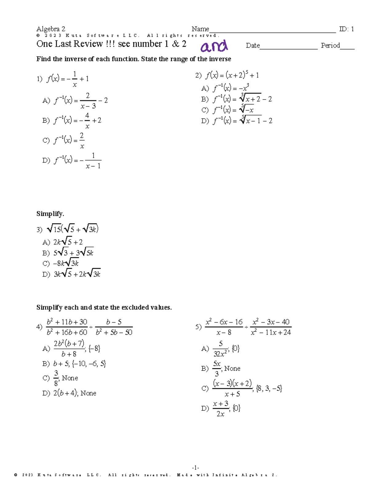 One+Last+Review+ - math - ©C u 2 s 0 j 2 r 3 T zKTuGtaz lSGo^fft ...