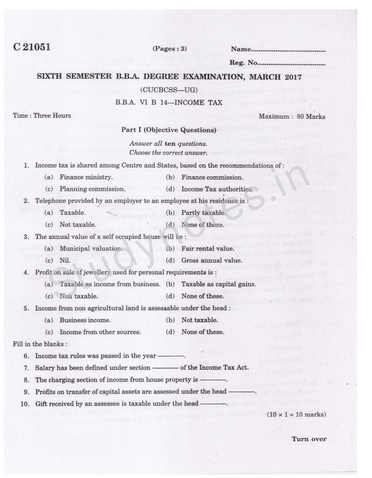 Income-tax-2017 - Informative detailed previous years question papers ...