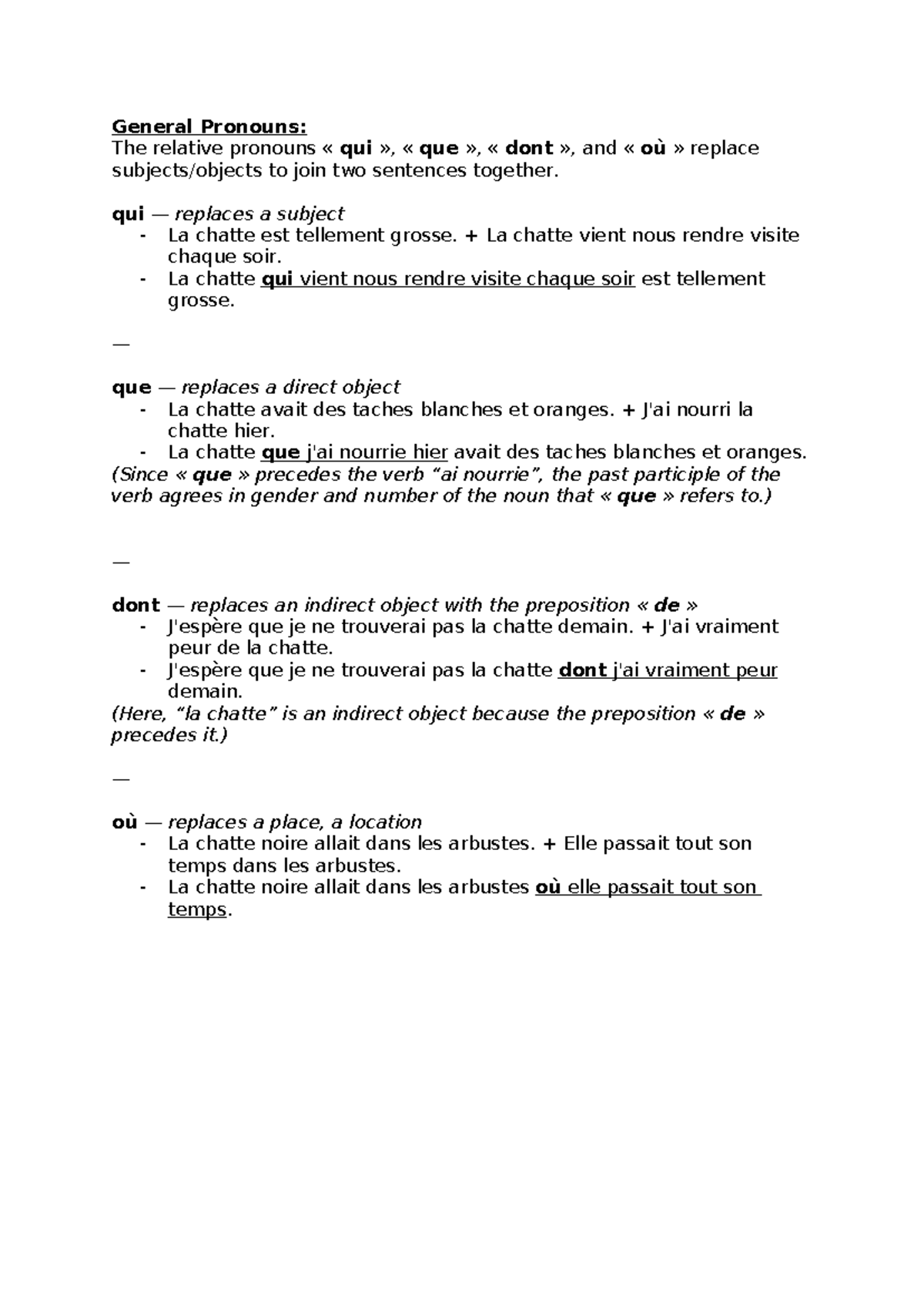 Lel - lel - General Pronouns: The relative pronouns « qui », « que ...