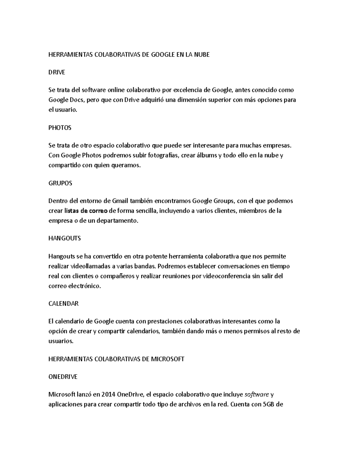 Herramientas trabajar nube - HERRAMIENTAS COLABORATIVAS DE GOOGLE EN LA ...